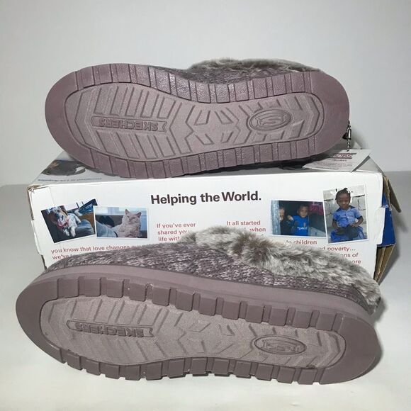 Skechers Ice Angel Sweater Knit Faux Fur Slippers - Picture 7 of 8